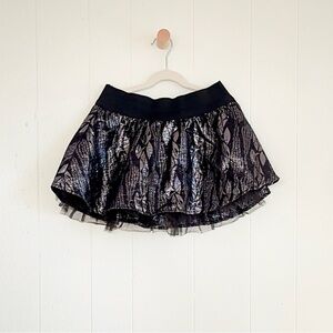 2000s Vintage ZARA TRF Black Sequin Layered Ruffled Puffy Tulle Mini Skirt